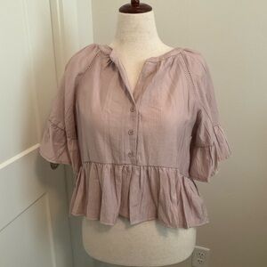 Anthropologie Light Purple Peplum Blouse